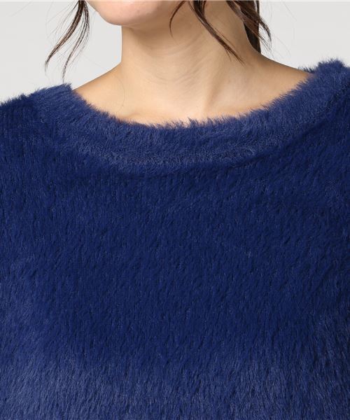 Samansa Mos2(サマンサ モスモス)の「ミニフェザーニットプルオーバー(ニット/セーター・レディース・ネイビー/グレー/オフホワイト・フリ-)」の5枚目の写真