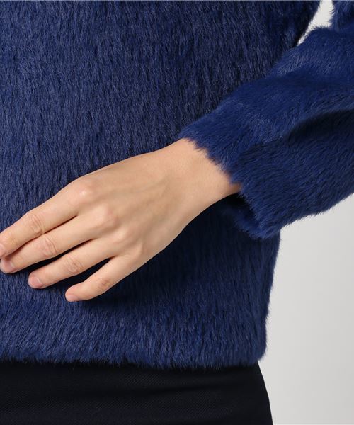 Samansa Mos2(サマンサ モスモス)の「ミニフェザーニットプルオーバー(ニット/セーター・レディース・ネイビー/グレー/オフホワイト・フリ-)」の8枚目の写真