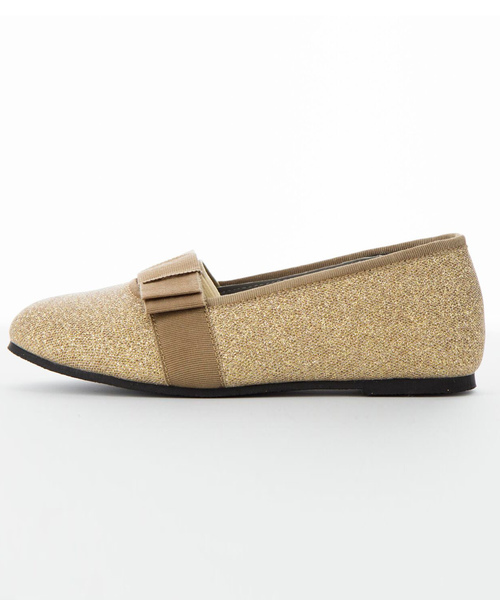 Catherine Cottage（キャサリンコテージ）の「リボン付グリッターフラットシューズ（ドレスシューズ・キッズ・シルバー/ゴールド・18/17/16/19）」の5枚目の写真