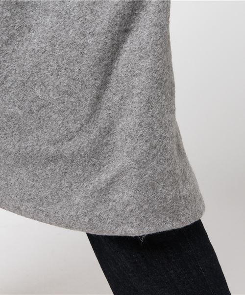 earth music&ecology（アースミュージックアンドエコロジー）の「・ノーカラーコート（ノーカラージャケット・レディース・ライトグレー/ネイビー/アイボリー/キャメル・FREE）」の6枚目の写真