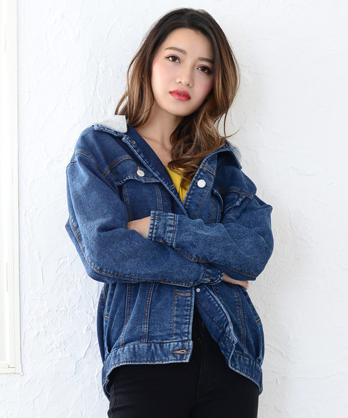 Janiss(ジャニス)の「スウェットデニムBIGGジャン(デニムジャケット)」|ブルー