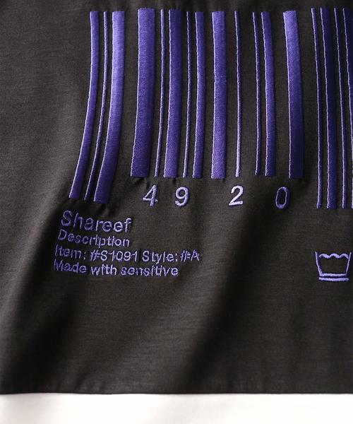 SHAREEF（シャリーフ）の「”BARCORD” EMB. SWITSHING BIG-T（Tシャツ/カットソー・メンズ・ターコイズブルー/ラベンダー/ブラック系その他/ブラック系その他2・1/2/3）」の17枚目の写真