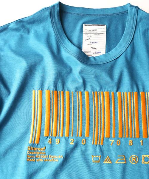 SHAREEF（シャリーフ）の「”BARCORD” EMB. SWITSHING BIG-T（Tシャツ/カットソー・メンズ・ターコイズブルー/ラベンダー/ブラック系その他/ブラック系その他2・1/2/3）」の15枚目の写真