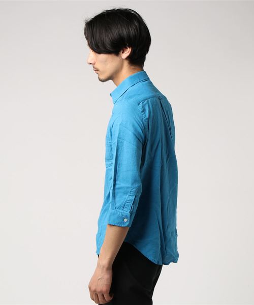 TopIsm(トップイズム)の「綿麻リネン7分袖 カラーシャツ(シャツ/ブラウス・メンズ・ライトグリーン/ワイン/カーキ/ピンク/イエロー/ブルー/ブラック/ネイビー/オフホワイト・L/LL/M)」の10枚目の写真