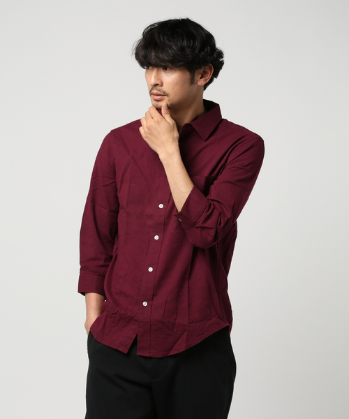 TopIsm(トップイズム)の「綿麻リネン7分袖 カラーシャツ(シャツ/ブラウス・メンズ・ライトグリーン/ワイン/カーキ/ピンク/イエロー/ブルー/ブラック/ネイビー/オフホワイト・L/LL/M)」の21枚目の写真