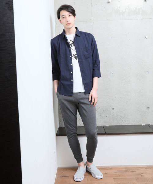 TopIsm(トップイズム)の「綿麻リネン7分袖 カラーシャツ(シャツ/ブラウス・メンズ・ライトグリーン/ワイン/カーキ/ピンク/イエロー/ブルー/ブラック/ネイビー/オフホワイト・L/LL/M)」の16枚目の写真