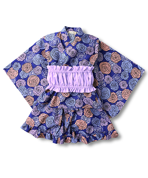 Branshes ブランシェス の 簡単着付け バラ柄セパレートキッズ浴衣 浴衣 Wear