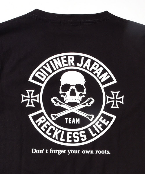サークルスカルVネックTシャツ メンズ トップス カットソー 半袖