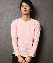 ARCADE | ミジンコ スラブボーダー Vネック カットソー(Tシャツ/カットソー)