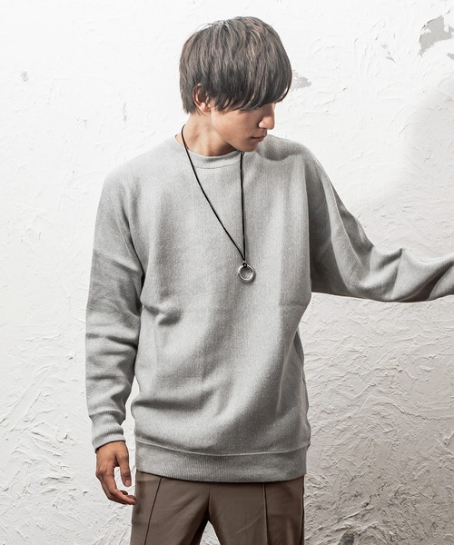 MinoriTY（マイノリティ）の「ドルマンミラノリブ編みニット（ニット/セーター・メンズ・ブラック/杢グレー/チャコールグレー/オフホワイト/ブラウン/ベージュ/ワイン・L/M）」の5枚目の写真