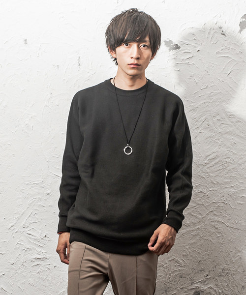 MinoriTY（マイノリティ）の「ドルマンミラノリブ編みニット（ニット/セーター・メンズ・ブラック/杢グレー/チャコールグレー/オフホワイト/ブラウン/ベージュ/ワイン・L/M）」の3枚目の写真