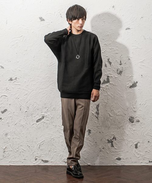 MinoriTY（マイノリティ）の「ドルマンミラノリブ編みニット（ニット/セーター・メンズ・ブラック/杢グレー/チャコールグレー/オフホワイト/ブラウン/ベージュ/ワイン・L/M）」の17枚目の写真