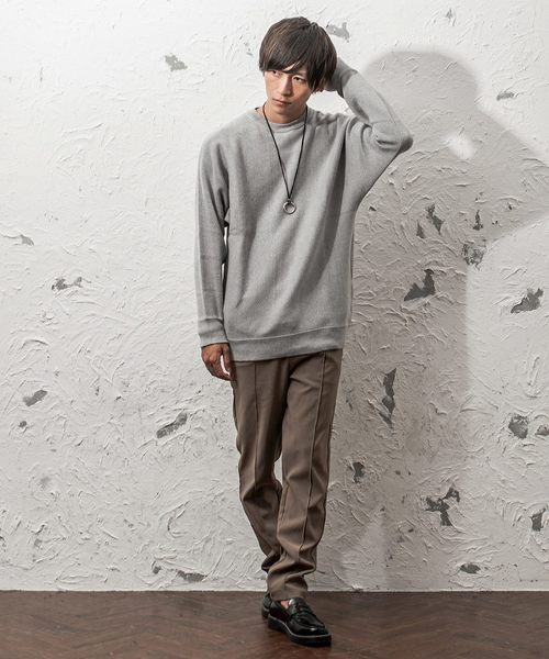 MinoriTY（マイノリティ）の「ドルマンミラノリブ編みニット（ニット/セーター・メンズ・ブラック/杢グレー/チャコールグレー/オフホワイト/ブラウン/ベージュ/ワイン・L/M）」の13枚目の写真