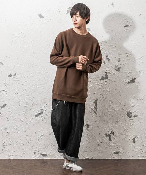 MinoriTY（マイノリティ）の「ドルマンミラノリブ編みニット（ニット/セーター・メンズ・ブラック/杢グレー/チャコールグレー/オフホワイト/ブラウン/ベージュ/ワイン・L/M）」の15枚目の写真