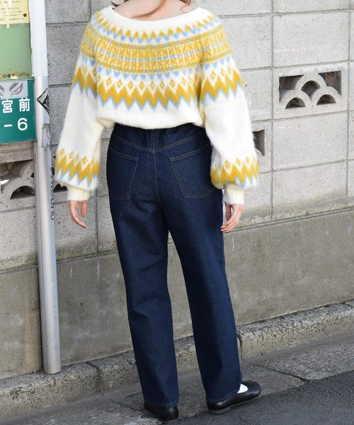 w closet(ダブルクローゼット)の「デニムマムパンツ_(デニムパンツ・レディース・ネイビー/ブルー/ケミカルウォッシュ・FREE)」の8枚目の写真