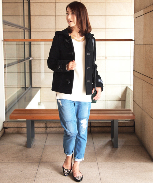 BEAUTY&YOUTH UNITED ARROWS(ビューティーアンドユースユナイテッドアローズ)の「BYBC ∵パイルメルトンショートダッフルコート/ブラック・ネイビー ◆(ダッフルコート・レディース・ブラック/ネイビー・SMALL/MEDIUM)」の4枚目の写真