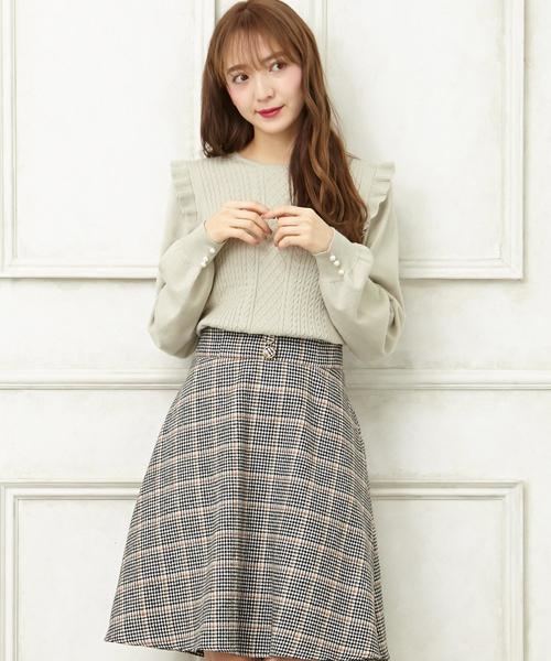 Allamanda アラマンダ の Backレースupチェック柄 スカート スカート Wear