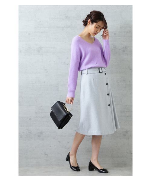 NATURAL BEAUTY BASIC（ナチュラルビューティーベーシック）の「【美人百花 1月号掲載】アンゴラ混ラメガーターニット（ニット/セーター・レディース・グレー/オフホワイト/ライトグリーン/ラベンダー/グリーン系その他4・MEDIUM）」の14枚目の写真