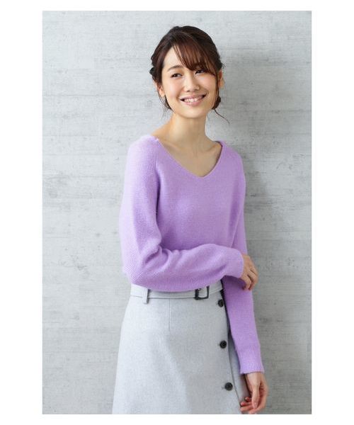 NATURAL BEAUTY BASIC（ナチュラルビューティーベーシック）の「【美人百花 1月号掲載】アンゴラ混ラメガーターニット（ニット/セーター・レディース・グレー/オフホワイト/ライトグリーン/ラベンダー/グリーン系その他4・MEDIUM）」の17枚目の写真