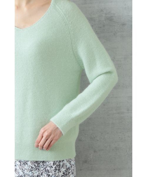 NATURAL BEAUTY BASIC（ナチュラルビューティーベーシック）の「【美人百花 1月号掲載】アンゴラ混ラメガーターニット（ニット/セーター・レディース・グレー/オフホワイト/ライトグリーン/ラベンダー/グリーン系その他4・MEDIUM）」の12枚目の写真