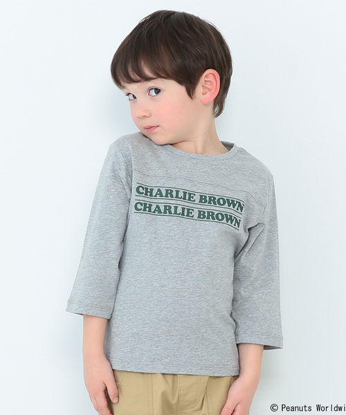 B:MING by BEAMS(ビーミングバイビームス)の「B:MING by BEAMS / Peanuts 7分袖 2段ロゴTシャツ 19SS(Tシャツ/カットソー・キッズ・ホワイト/トップグレー/ピンク系その他・80/90/100/110/120/130/140/150)」の5枚目の写真