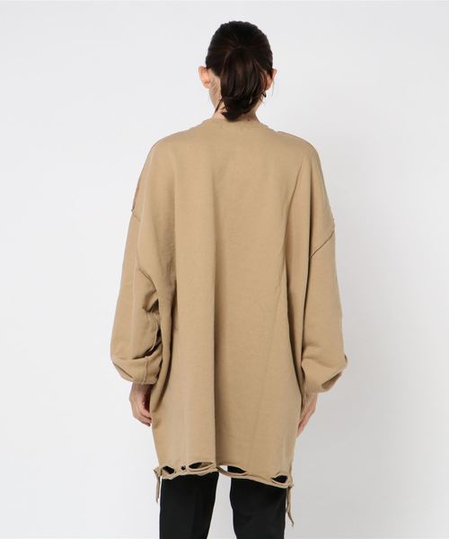 PUNYUS（プニュズ）の「ダメージスウェット（スウェット・レディース・ブラック/ベージュ/杢グレー/ピンク・4/3）」の6枚目の写真