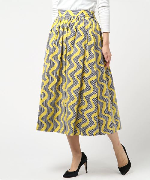 ルグラジック　LE GLAZIK 柄スカート　36サイズ LE GLAZIK｜ギャザー スカート GATHERED SKIRT マキシ丈 フレア