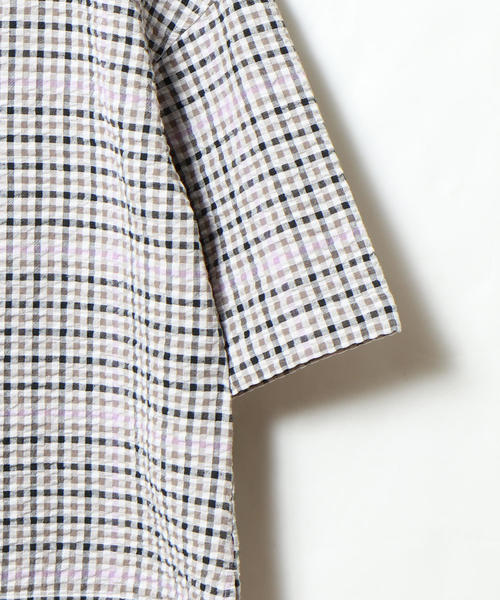 coen(コーエン)の「綿麻サッカーチェックスクエアネックブラウスⅡ(シャツ/ブラウス・レディース・グリーン・FREE)」の4枚目の写真