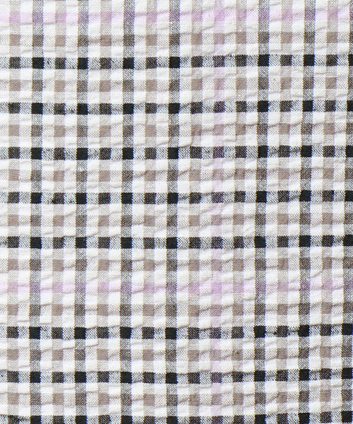 coen(コーエン)の「綿麻サッカーチェックスクエアネックブラウスⅡ(シャツ/ブラウス・レディース・グリーン・FREE)」の6枚目の写真