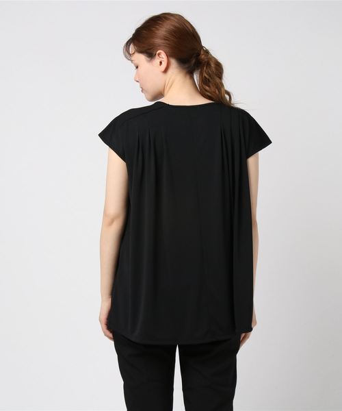 A/C DESIGN BY ALPHA CUBIC（エーシーデザインバイアルファキュービック）の「タック入りフレアプルオーバー（Tシャツ/カットソー・レディース・ブラック/ピンク/ブルー・M size/L size）」の5枚目の写真