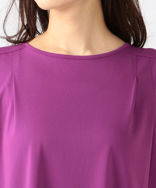 A/C DESIGN BY ALPHA CUBIC（エーシーデザインバイアルファキュービック）の「タック入りフレアプルオーバー（Tシャツ/カットソー・レディース・ブラック/ピンク/ブルー・M size/L size）」の8枚目の写真