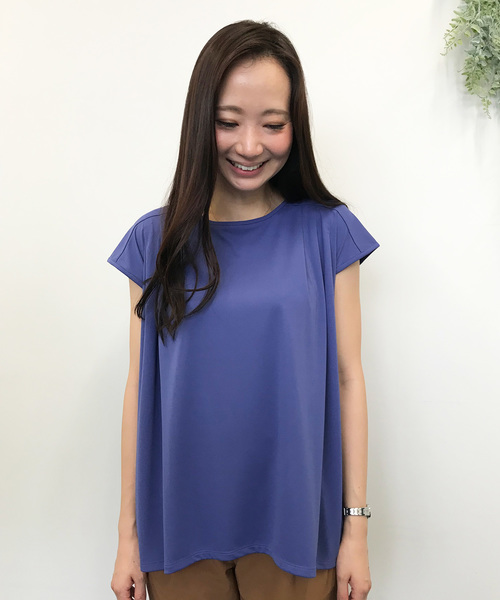 A/C DESIGN BY ALPHA CUBIC（エーシーデザインバイアルファキュービック）の「タック入りフレアプルオーバー（Tシャツ/カットソー・レディース・ブラック/ピンク/ブルー・M size/L size）」の14枚目の写真