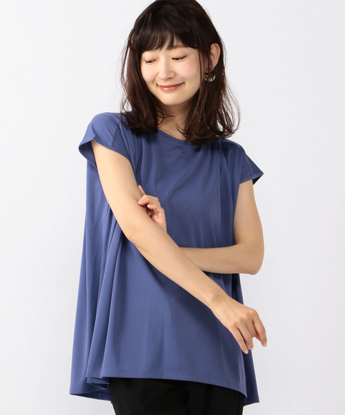 A/C DESIGN BY ALPHA CUBIC（エーシーデザインバイアルファキュービック）の「タック入りフレアプルオーバー（Tシャツ/カットソー・レディース・ブラック/ピンク/ブルー・M size/L size）」の15枚目の写真