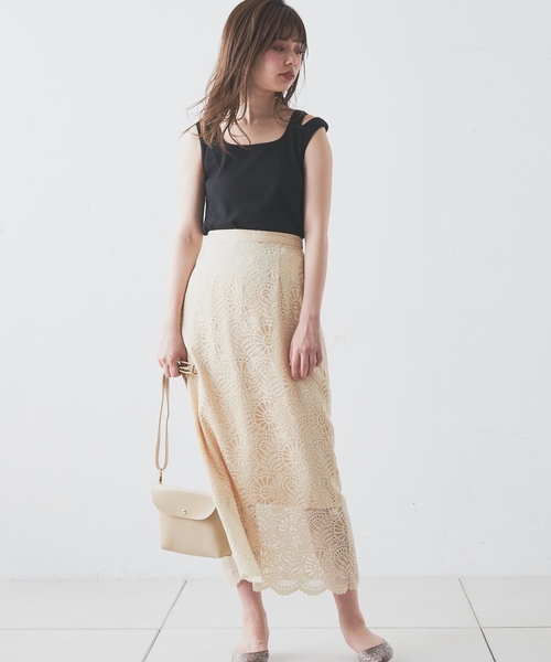 natural couture（ナチュラルクチュール）の「スリット入りタンク（タンクトップ・レディース・ブラック/オフホワイト/ミント/ピンクベージュ・FREE）」の17枚目の写真