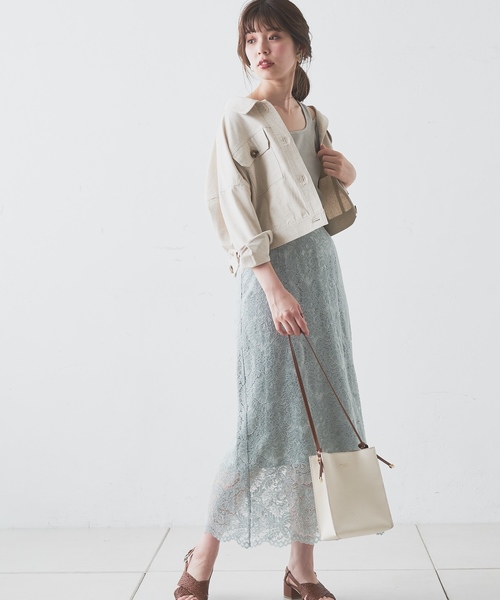 natural couture（ナチュラルクチュール）の「スリット入りタンク（タンクトップ・レディース・ブラック/オフホワイト/ミント/ピンクベージュ・FREE）」の5枚目の写真