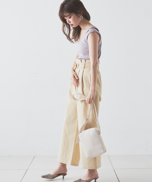 natural couture（ナチュラルクチュール）の「スリット入りタンク（タンクトップ・レディース・ブラック/オフホワイト/ミント/ピンクベージュ・FREE）」の22枚目の写真