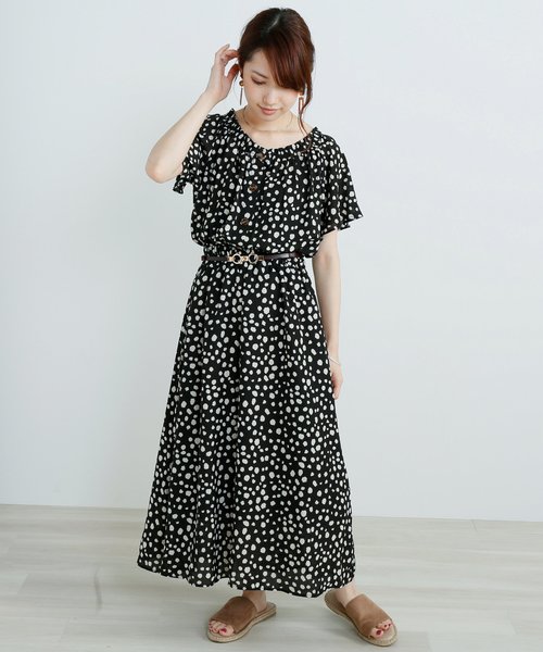 セール ダルメシアン柄フリルワンピース ワンピース Frames Ray Cassin フレームスレイカズン のファッション通販 Zozotown