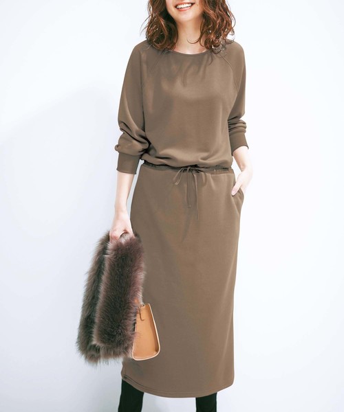 GeeRA(ジーラ)の「裏毛ラグランワンピース(ワンピース・レディース・モカ/杢グレー/ブラック・X-LARGE/SMALL/MEDIUM/LARGE)」の3枚目の写真