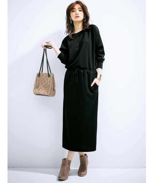 GeeRA(ジーラ)の「裏毛ラグランワンピース(ワンピース・レディース・モカ/杢グレー/ブラック・X-LARGE/SMALL/MEDIUM/LARGE)」の4枚目の写真