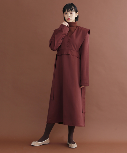 merlot(メルロー)の「レイヤードワンピース8690(ワンピース)」|ワイン
