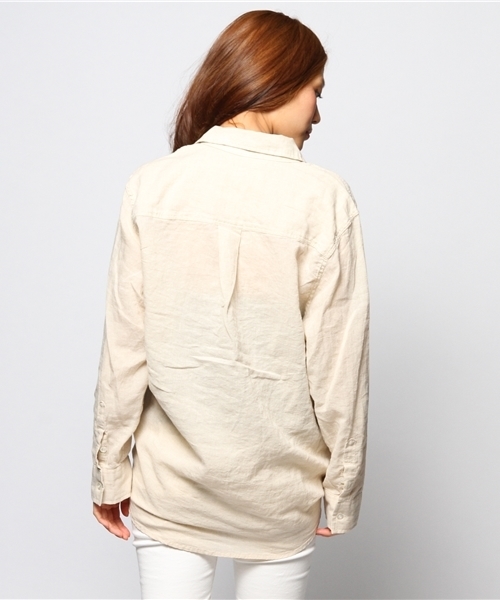 goa（ゴア）の「リネン混ボーイズシャツ（シャツ/ブラウス・レディース・キナリ/グレー系その他/ブルー/オフホワイト・FREE）」の11枚目の写真