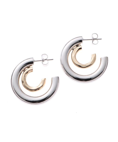 EMODA（エモダ）の「ダブルサークルピアス（ピアス（両耳用）・レディース・ゴールド/その他/シルバー・FREE）」の3枚目の写真