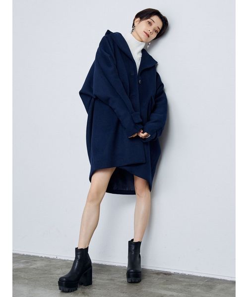 EMODA(エモダ)の「バルキーワイドコクーンコート(その他アウター・レディース・ブラック/ネイビー/キャメル・FREE)」の12枚目の写真