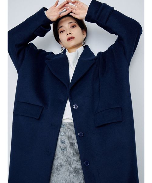 EMODA(エモダ)の「バルキーワイドコクーンコート(その他アウター・レディース・ブラック/ネイビー/キャメル・FREE)」の15枚目の写真