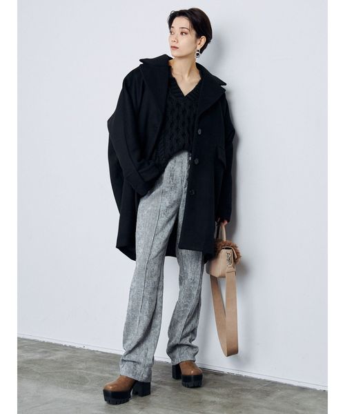 EMODA(エモダ)の「バルキーワイドコクーンコート(その他アウター・レディース・ブラック/ネイビー/キャメル・FREE)」の18枚目の写真