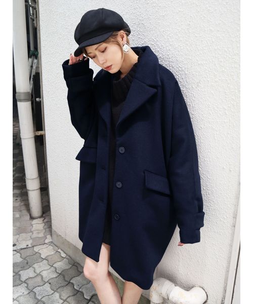 EMODA(エモダ)の「バルキーワイドコクーンコート(その他アウター・レディース・ブラック/ネイビー/キャメル・FREE)」の20枚目の写真