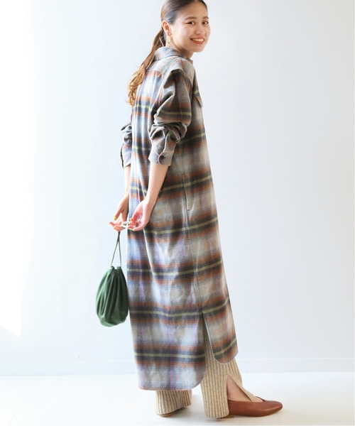 PENDLETON（ペンドルトン）の「【PENDLETON / ペンドルトン】SMUロングシャツワンピース◆（シャツワンピース・レディース・ベージュ/グレー/イエロー・MEDIUM）」の2枚目の写真