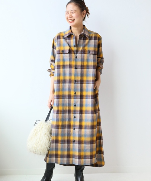 PENDLETON（ペンドルトン）の「【PENDLETON / ペンドルトン】SMUロングシャツワンピース◆（シャツワンピース・レディース・ベージュ/グレー/イエロー・MEDIUM）」の3枚目の写真