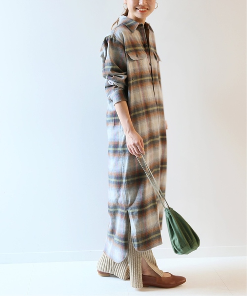 PENDLETON（ペンドルトン）の「【PENDLETON / ペンドルトン】SMUロングシャツワンピース◆（シャツワンピース・レディース・ベージュ/グレー/イエロー・MEDIUM）」の9枚目の写真