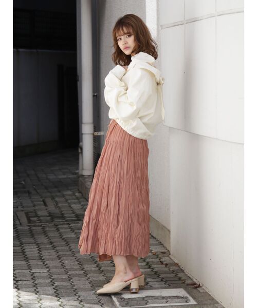 dazzlin（ダズリン）の「イレギュラーラインクリンクルスカート（スカート・レディース・オフホワイト/アイボリー/ミント/ブラウン/その他1・FREE）」の18枚目の写真